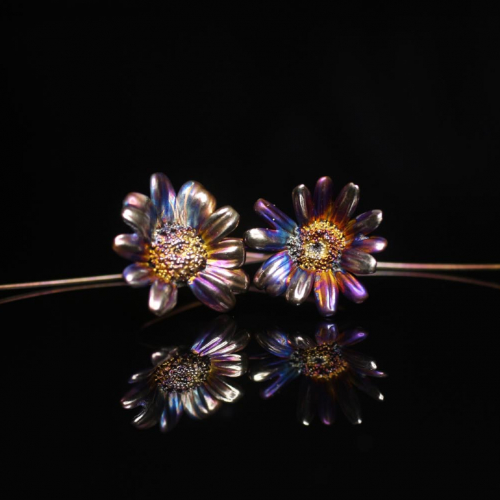 Серьги в серебре Fleur de Magique, Хризантема, фото 1